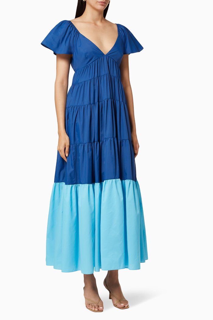

Corsica Printed Twill Dress, Blue