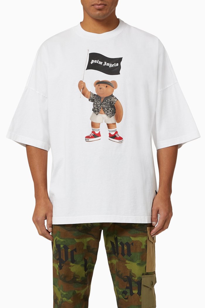 

Pirate Bear Oversized T-shirt in Cotton, White