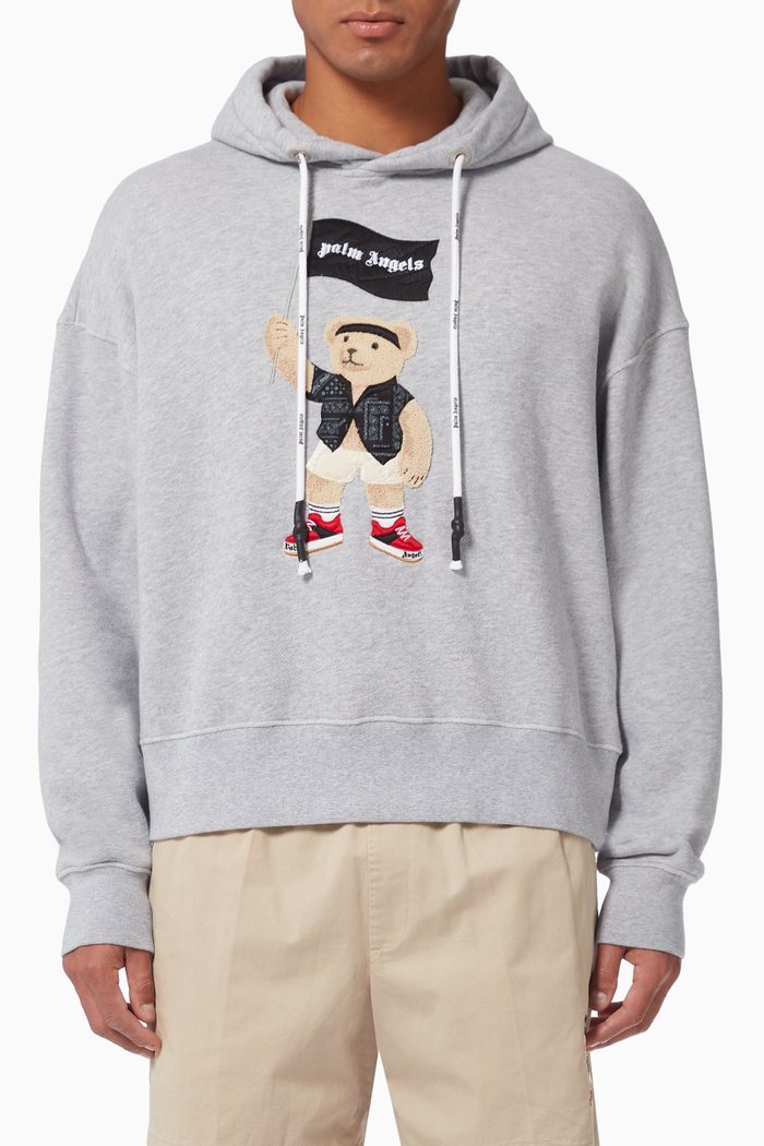 

Pirate Bear Hoodie in Cotton, Grey
