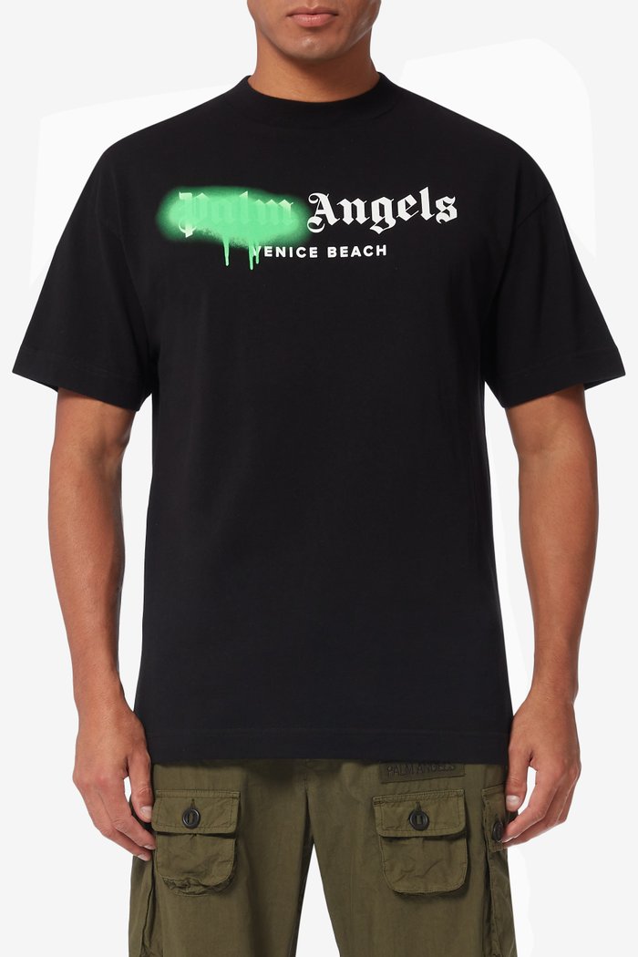

Venice Beach Sprayed Logo T-shirt in Cotton, Black