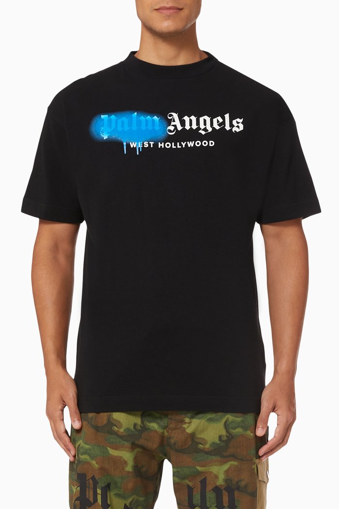 

West Hollywood Sprayed Logo T-shirt in Cotton, Black