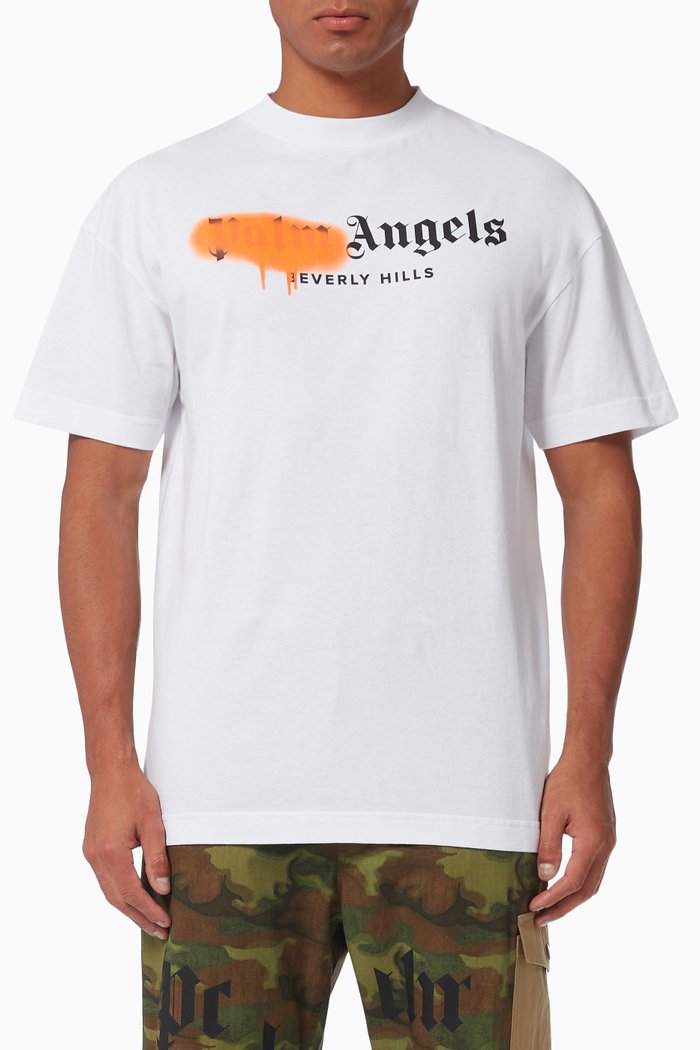 

Beverly Hills Sprayed Logo T-shirt in Cotton, White