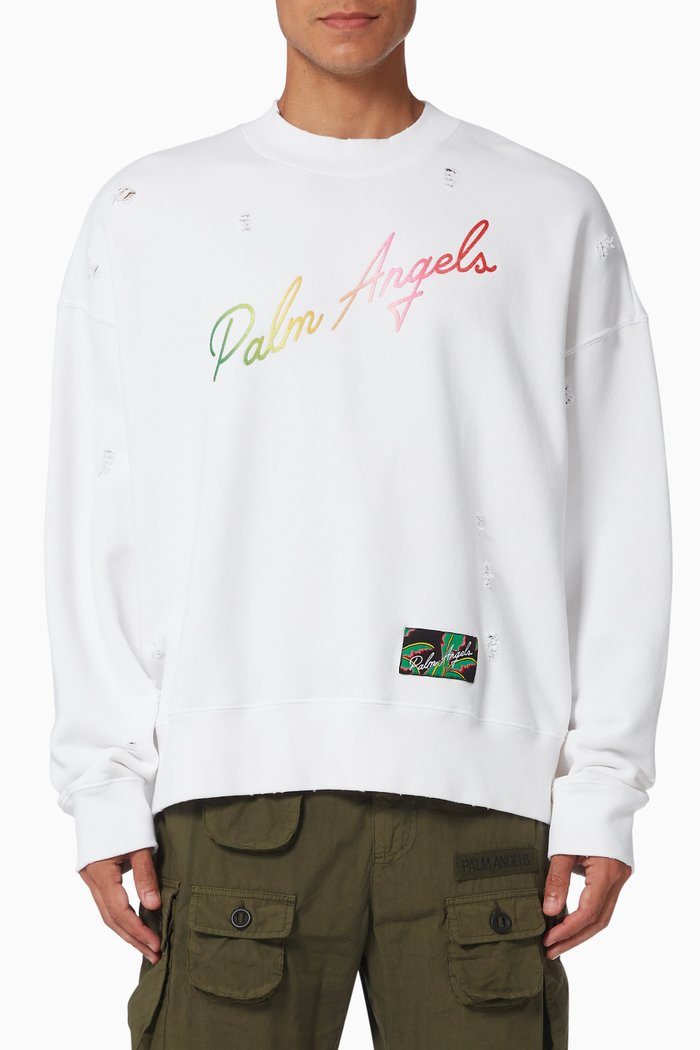 

Miami Logo Oversized Sweatshirt in Cotton, White