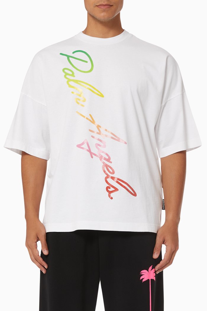 Miami Logo Oversized T-shirt in Cotton, White