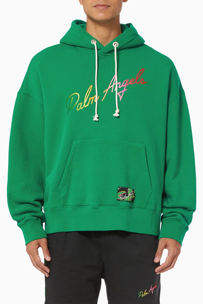 

Miami Logo Hoodie in Cotton, Green