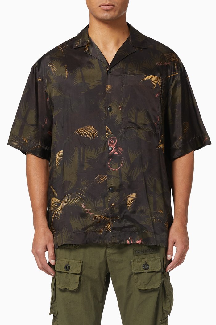 

Jungle Viscose Bowling Shirt, Neutral