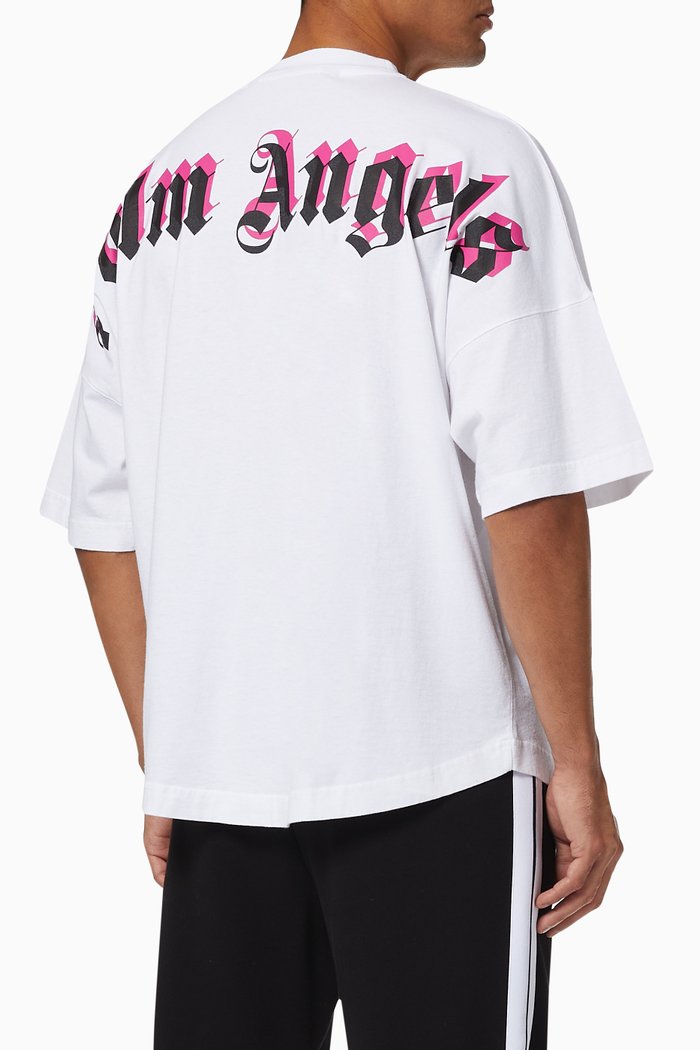 

Doubled Logo Oversized Cotton T-Shirt, White