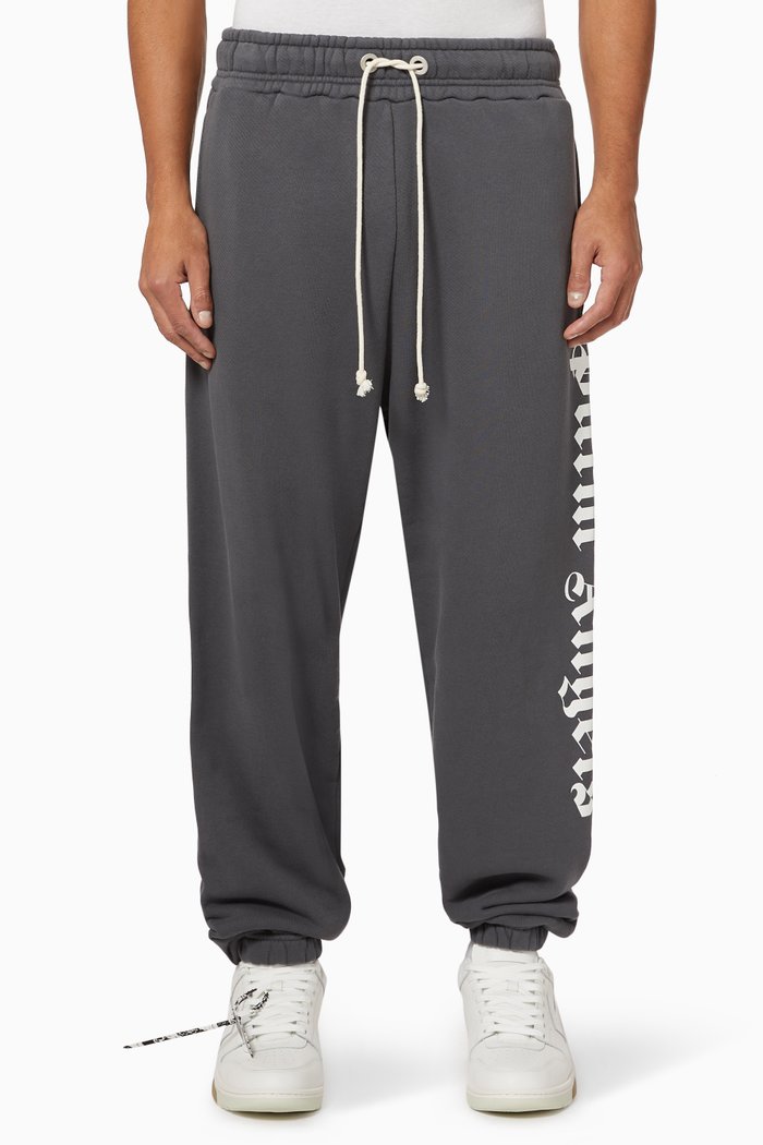 Logo Cotton Sweatpants, Black