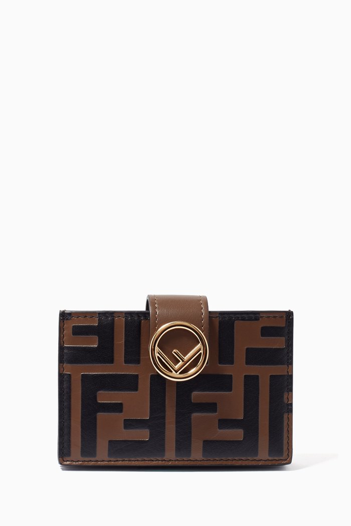 

Gusseted Card Holder in FF Leather, Brown