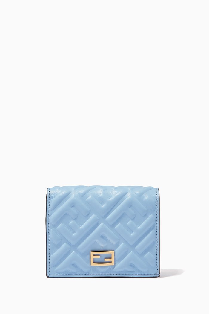 

Small Wallet in FF-embossed Leather, Blue