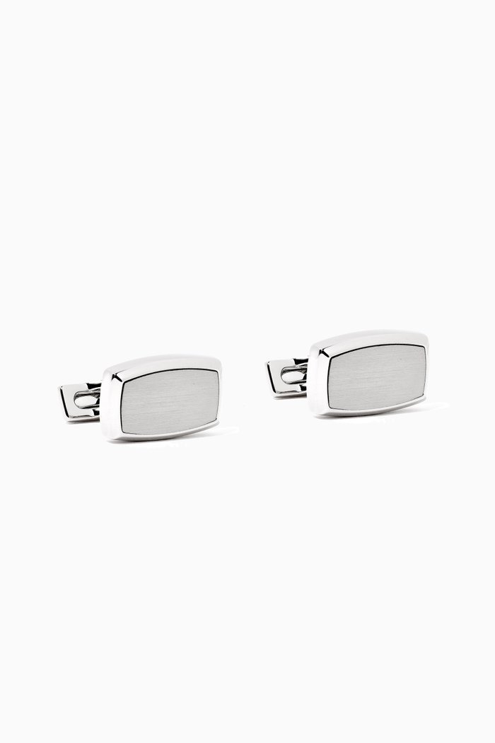 

Label Brushed Cufflinks, Silver