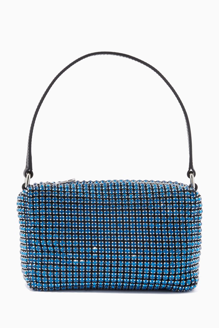 Medium Heiress Pouch with Rhinestones, Blue