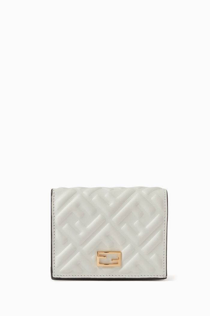 

Small Wallet in FF-embossed Nappa Leather, White