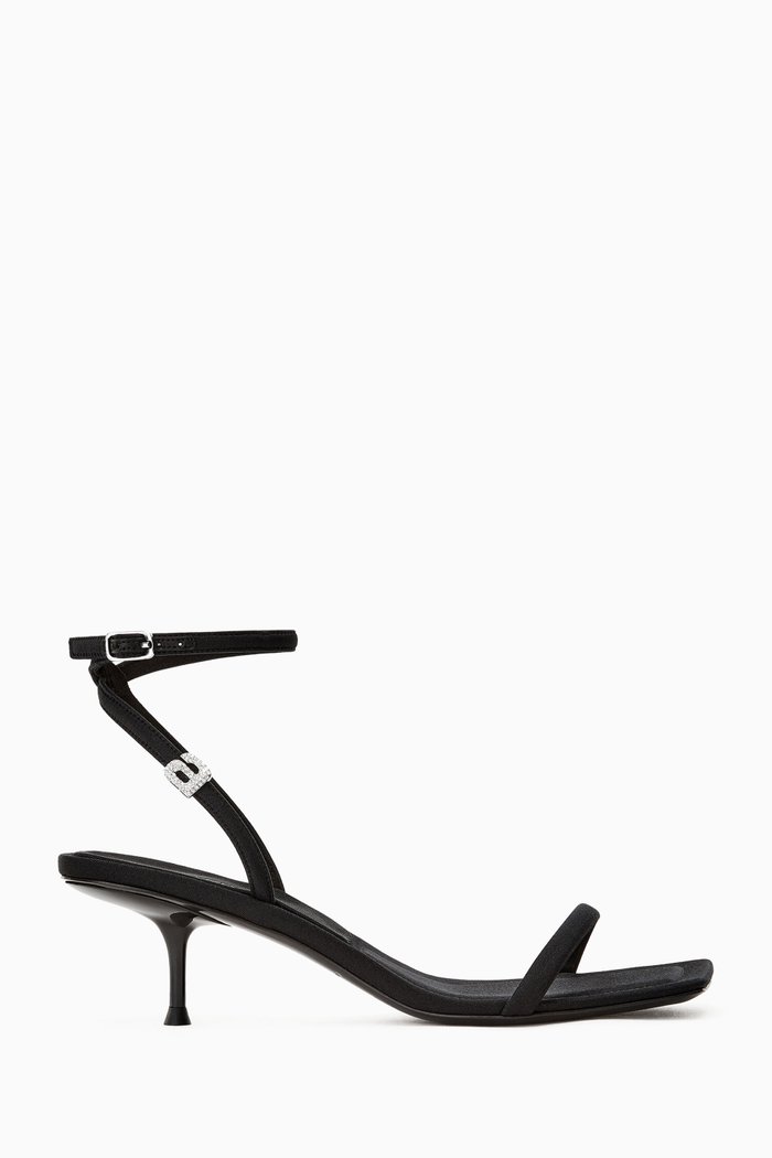 

Jessie Letter Logo Sandals in Leather, Black