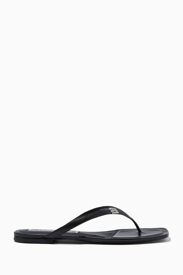 

Ivy Thong Sandals in Leather, Black
