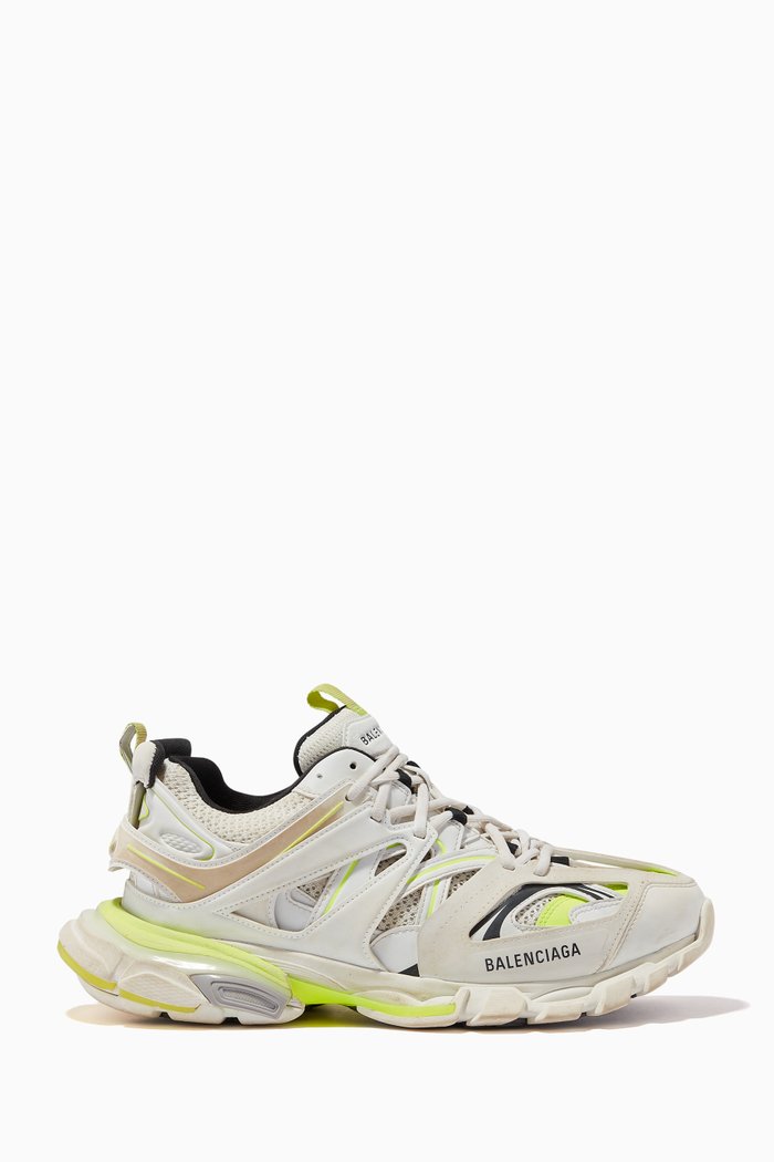 

Track Worn Out Sneakers in Mesh & Nylon, White