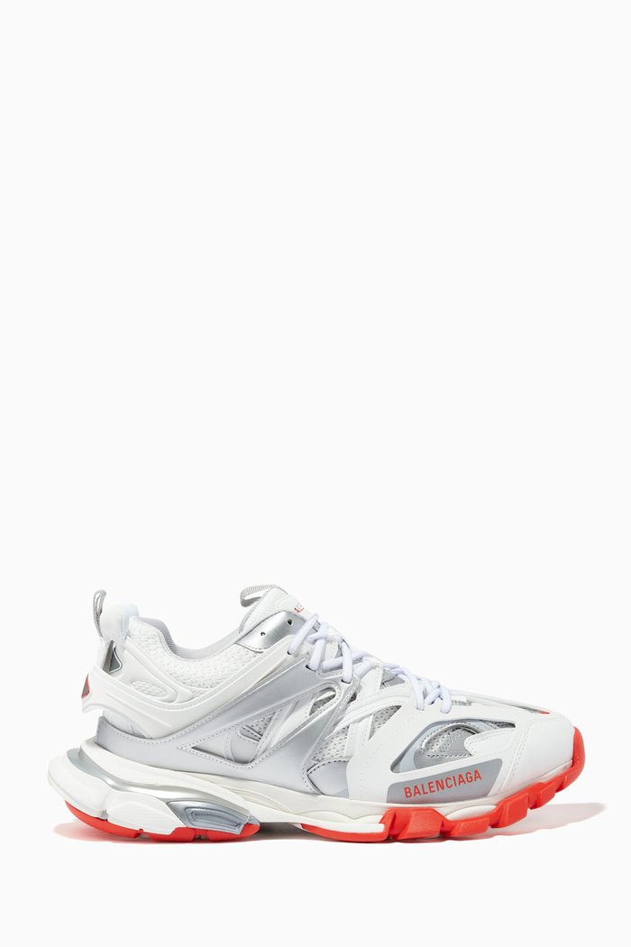 

Track Sneakers in Mesh & Nylon, White