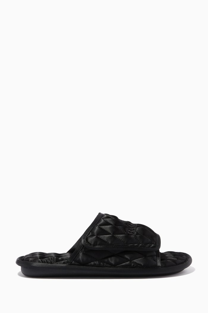 

Home Slides in Quilted Satin, Black