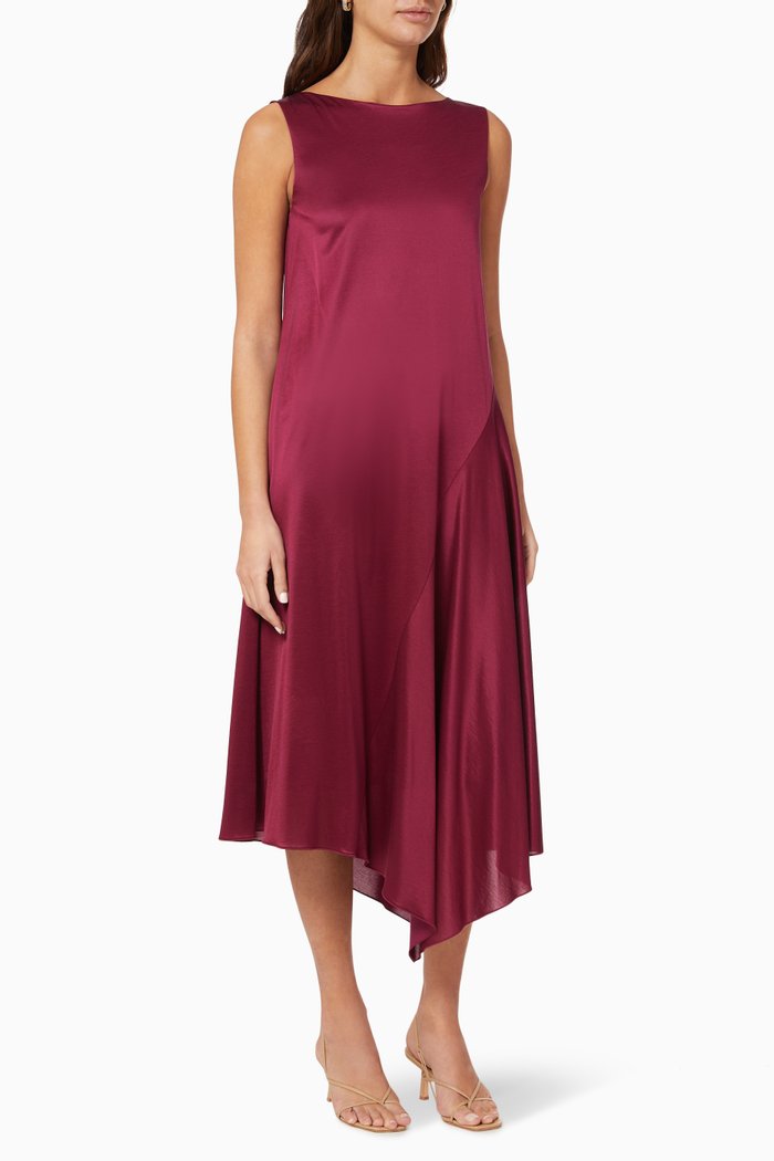 

Puglia Glossy Jersey Dress, Burgundy