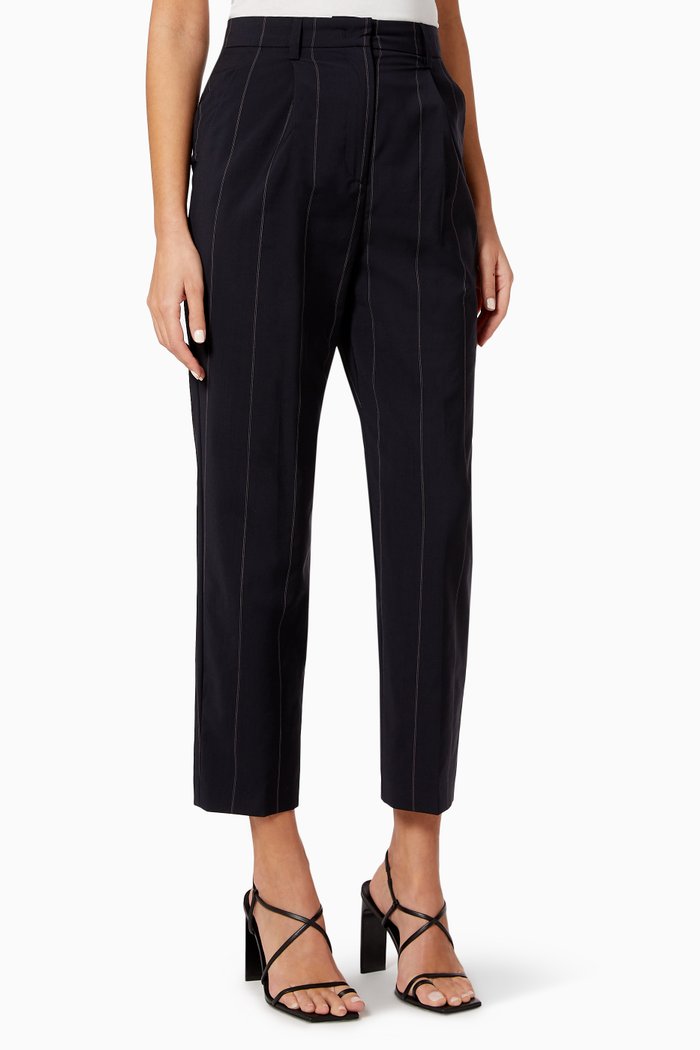Certezza Wool Ankle-length Pants, Blue
