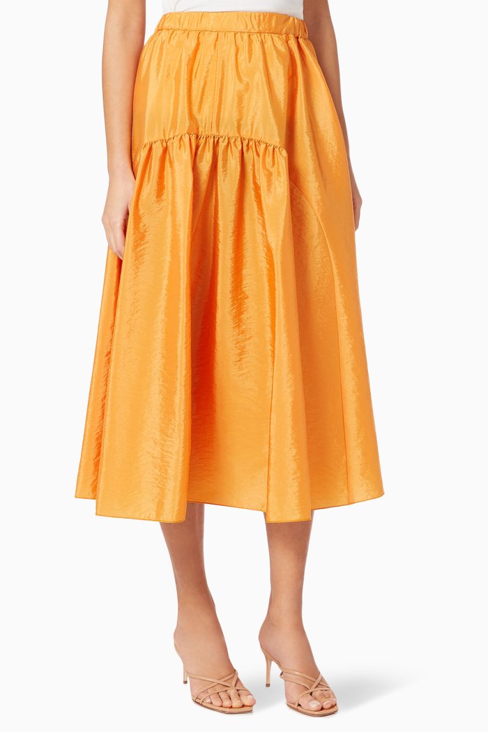 

Narrare Techno Taffeta Midi Skirt, Orange