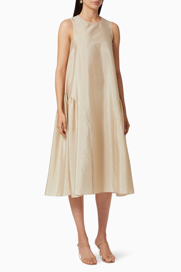 

Toscana Techno Taffeta Dress, Brown