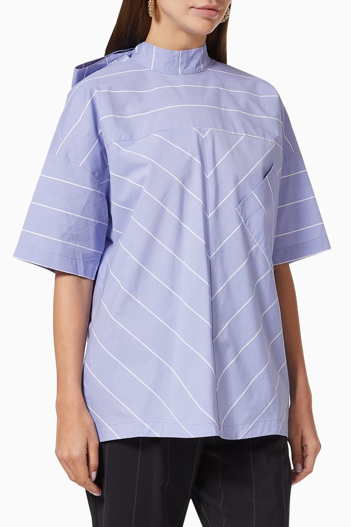 

Liocorno Cotton Poplin Tunic Top, Blue