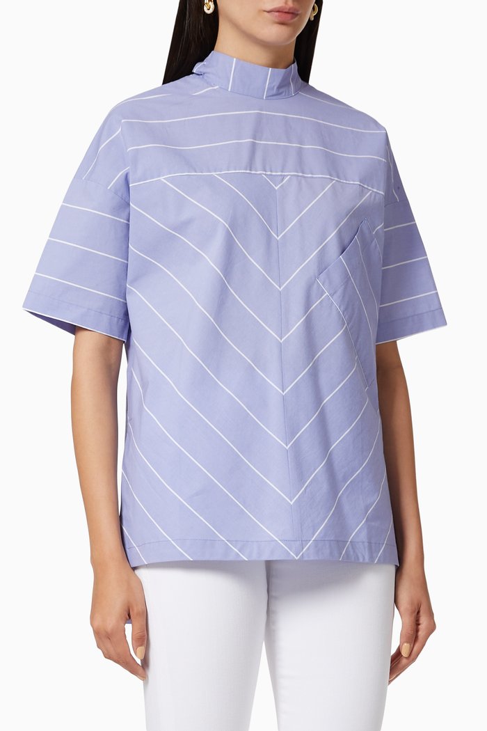 

Liocorno Cotton Poplin Tunic Top, Blue