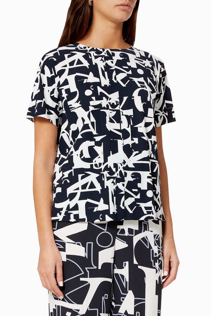 Cross Abstract Logo Techno T-shirt, Blue