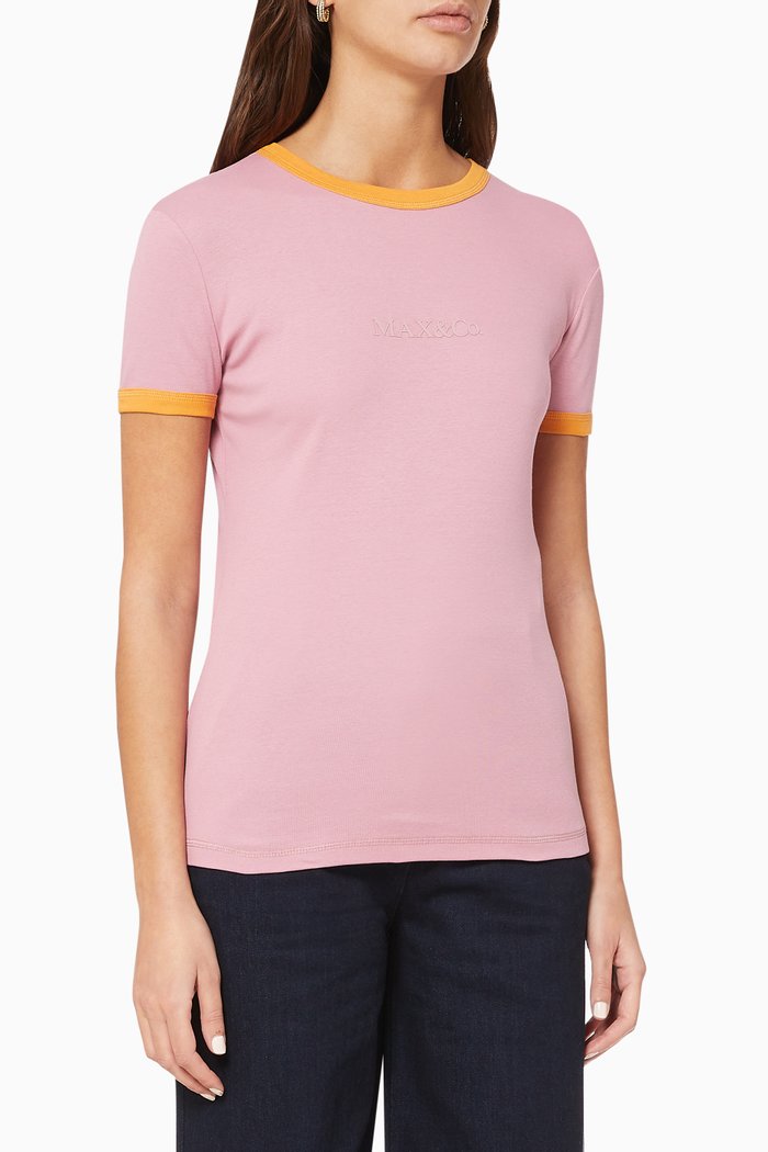 

Damiere Striped Cotton T-shirt, Pink