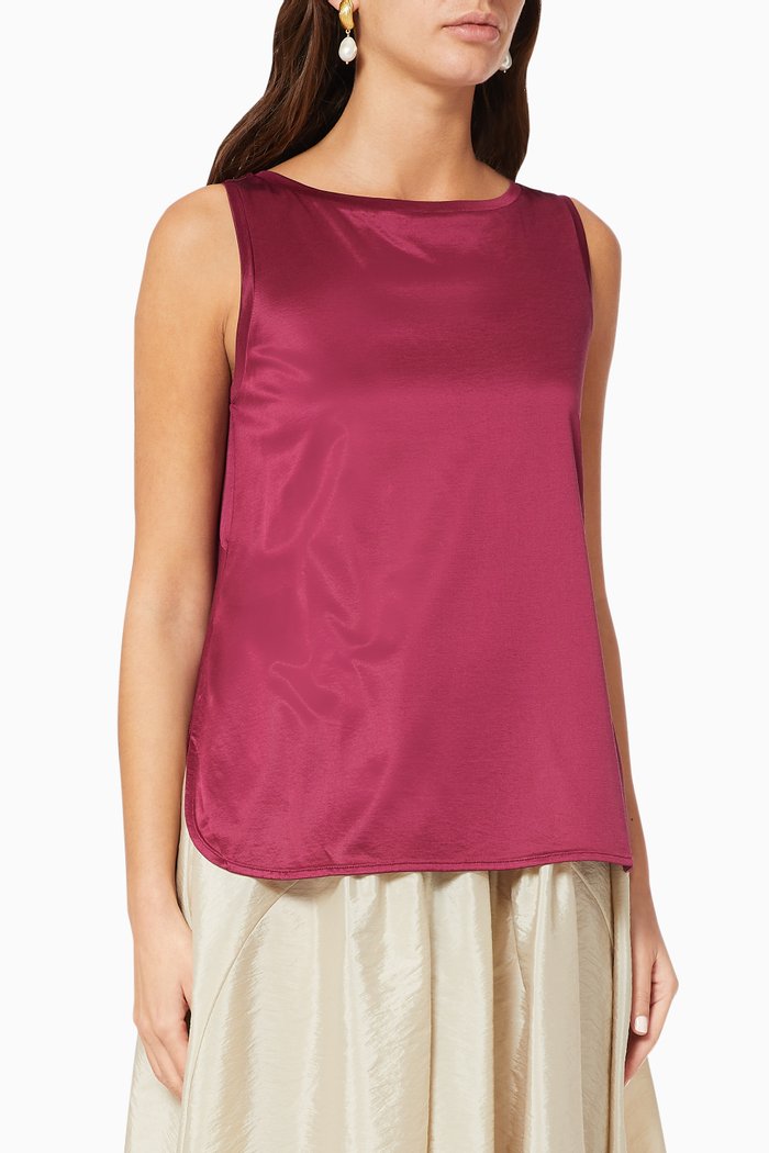 

Pulcino Glossy Jersey Top, Burgundy