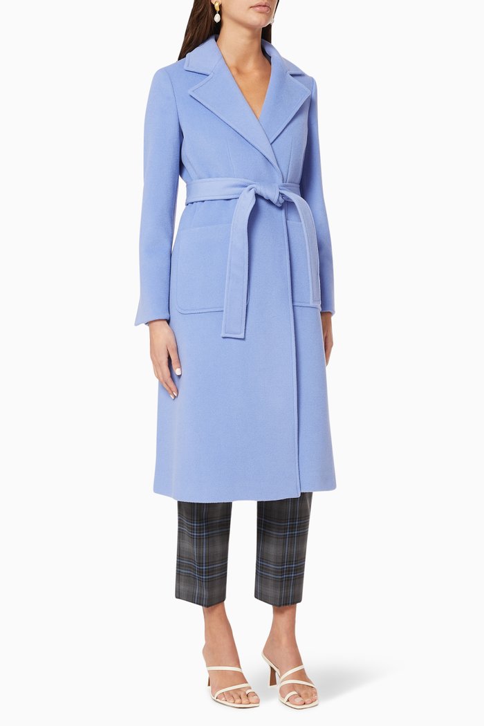 

Runaway Wool Belted Coat, Blue
