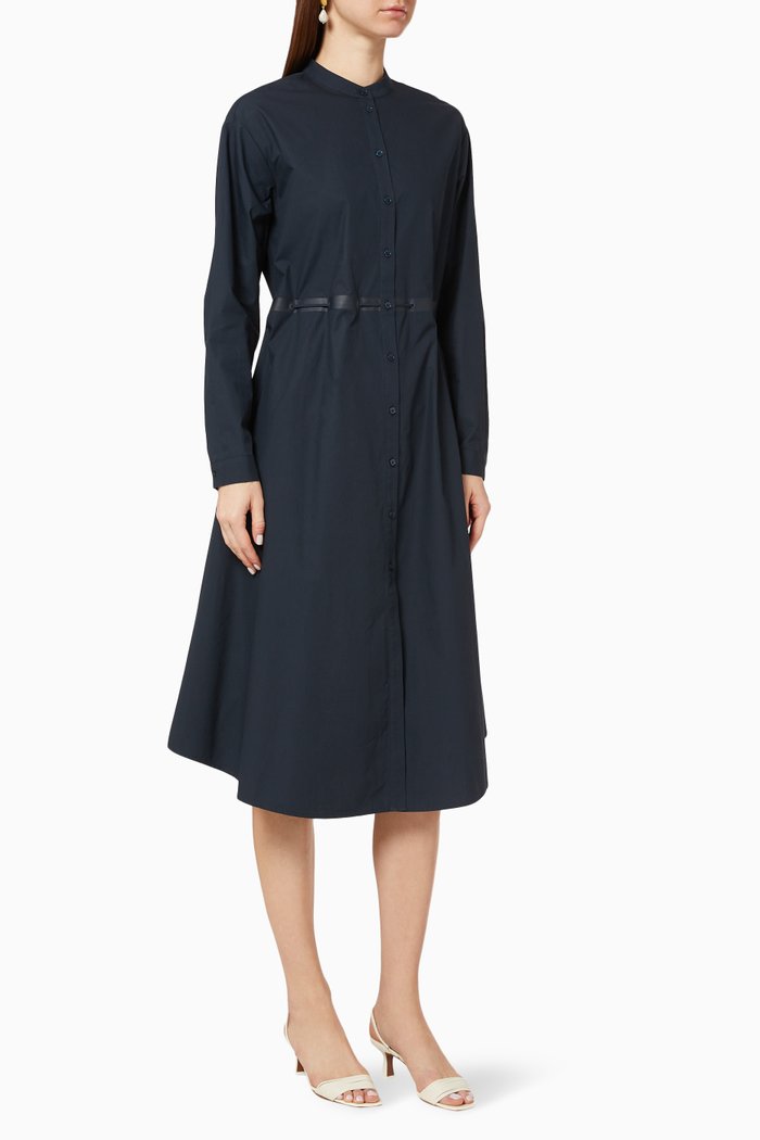 

Fonduta Cotton Poplin Dress, Blue