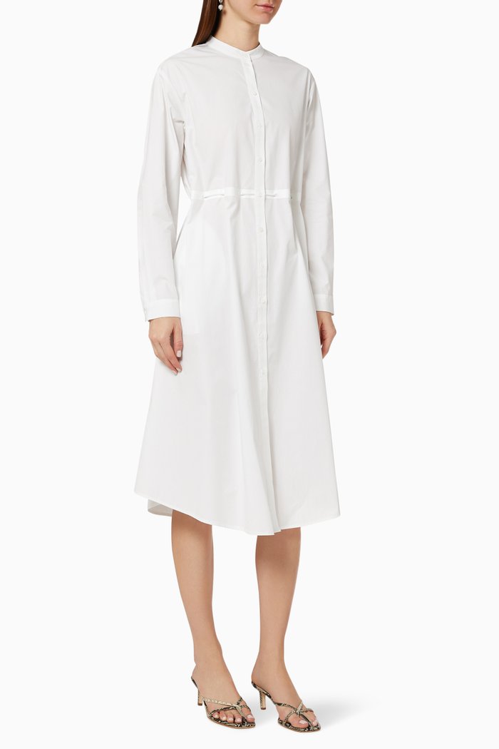 

Fonduta Cotton Poplin Dress, White