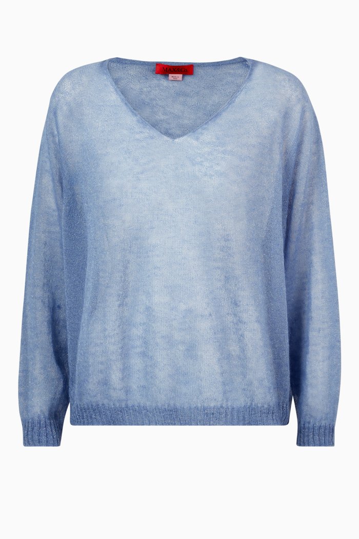 

Cristina Lamé Mohair Gauze Jumper, Purple