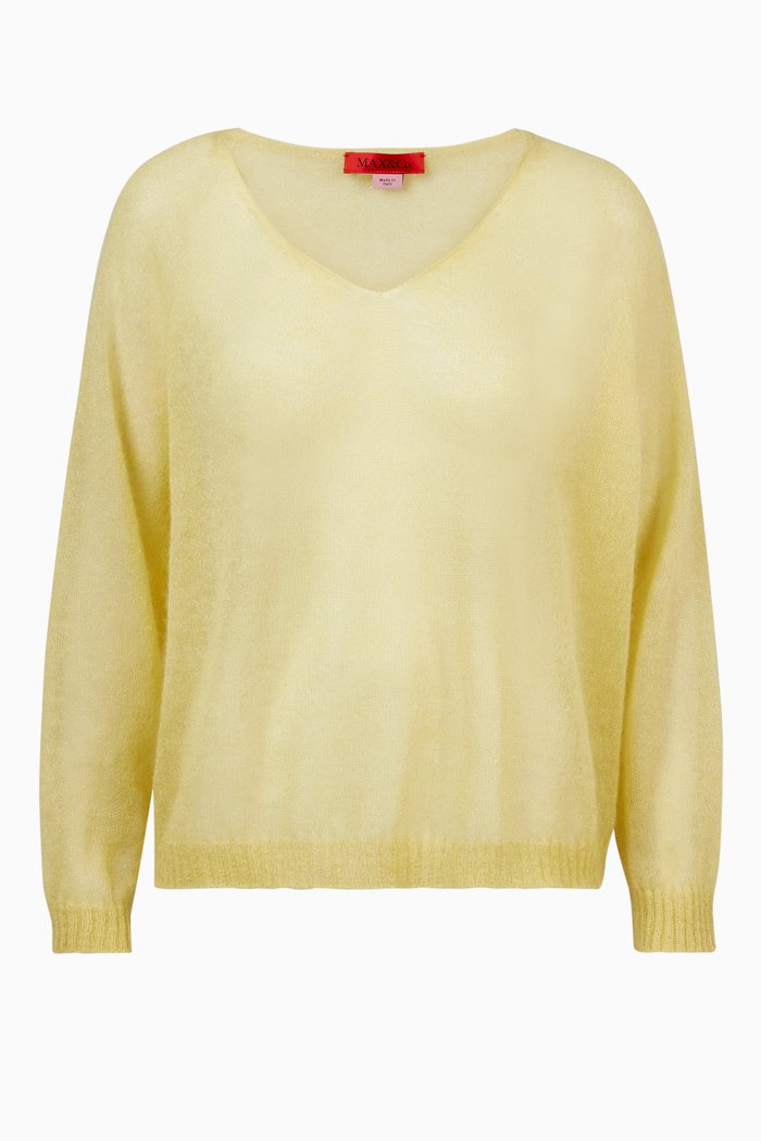 Cristina Lamé Mohair Gauze Jumper, Yellow
