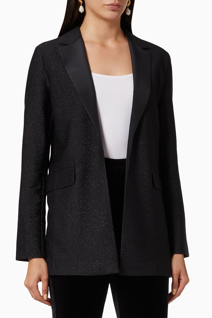 

Lamé Jersey Blazer, Blue
