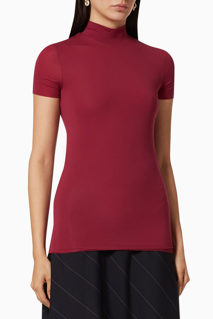 

Jersey Mock Top, Burgundy