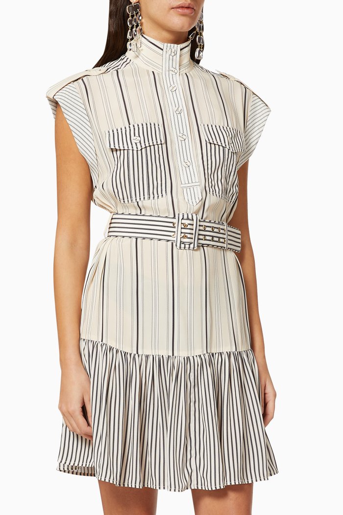 

Ticking Stripe Dress, White