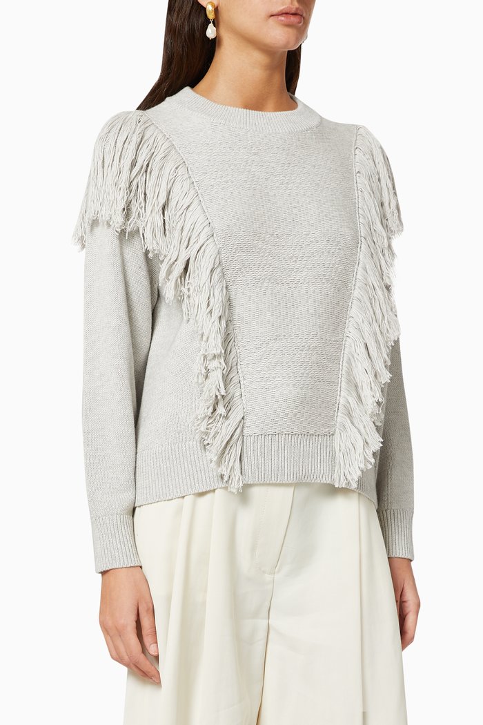 

Botanica Fringe Sweater, Grey