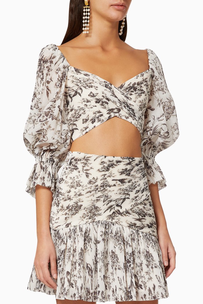 

Pleated Cropped Bodice, White