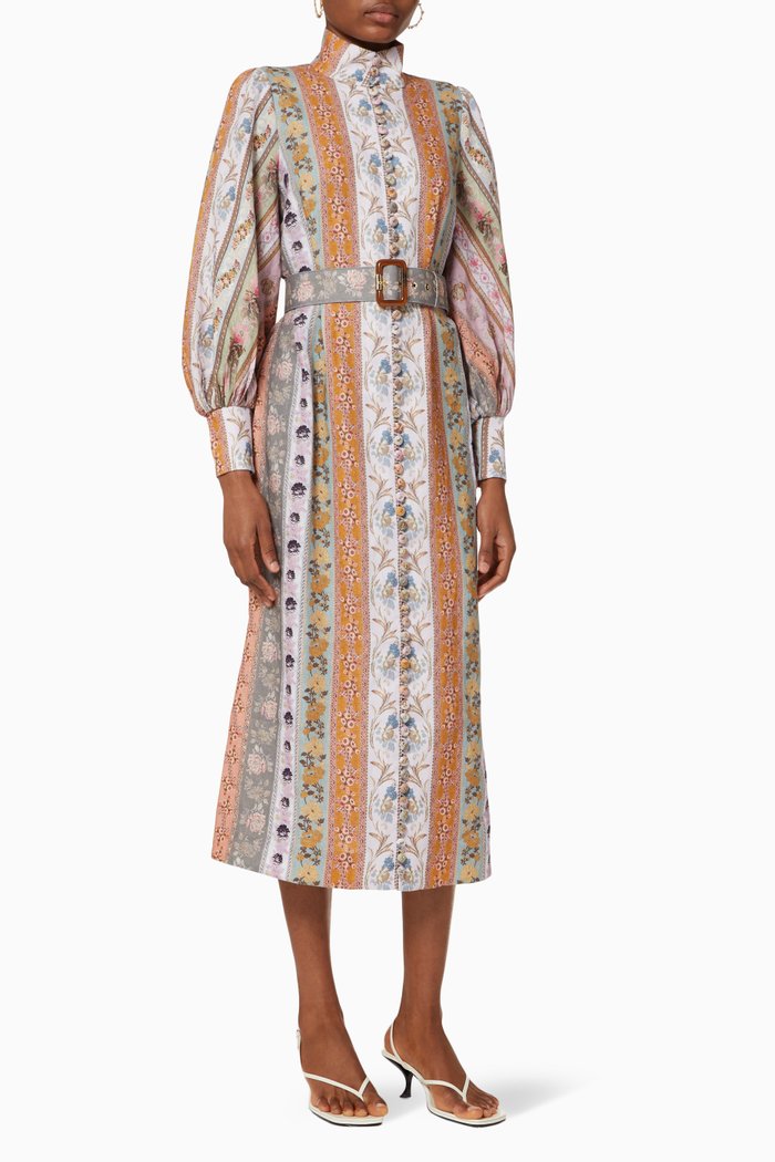 

Luminous Mixed Ribbon Midi Dress, Pink