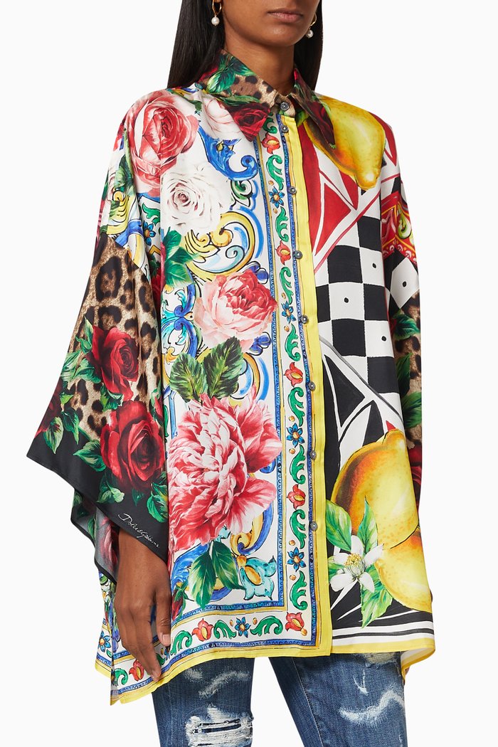 

Patchwork Silk Shirt, Multicolour