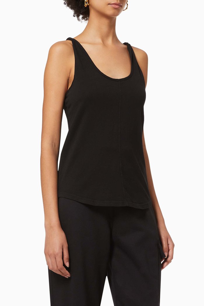 

Twist Tank Top in Cotton, Black