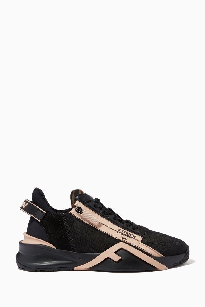 

Fendi Flow Sneakers in Nylon & Suede, Black