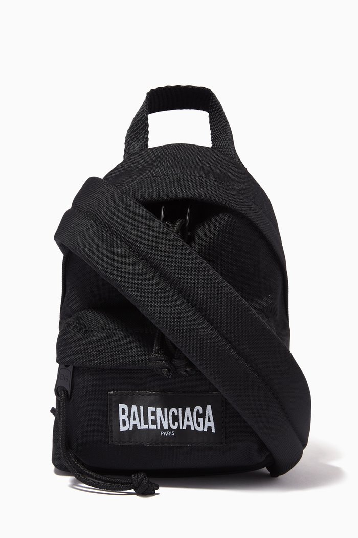 

Oversized Mini Backpack in Recycled Nylon, Black