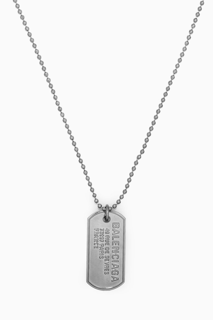 

Punk Tag Necklace in Brass, Silver