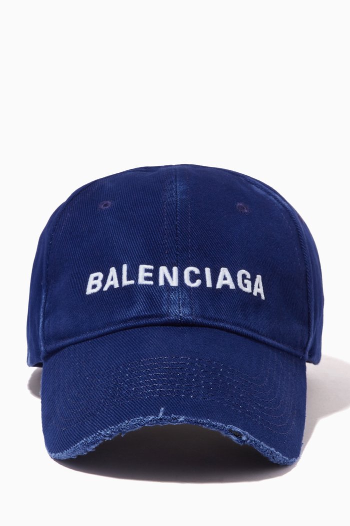 

Logo Cap in Destroyed & Washed Cotton, Blue