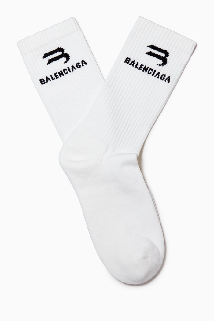 

GITD Logo Socks in Technical Cotton, White