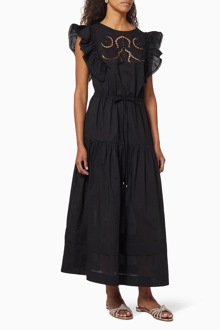 

Iphigenia Embroidered Dress, Black